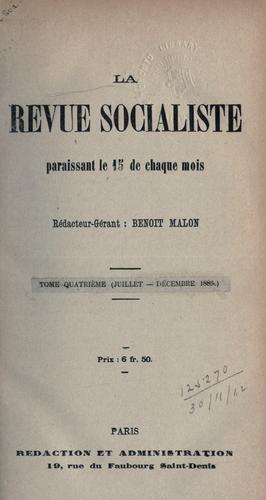 Cover for La Revue socialiste, syndicaliste et coopérative ...