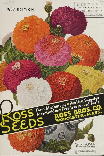 Cover for Ross seeds, farm machinery, poultry supplies, insecticides, fertilizers, tools