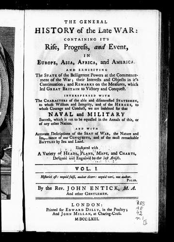 Cover for The general history of the late war