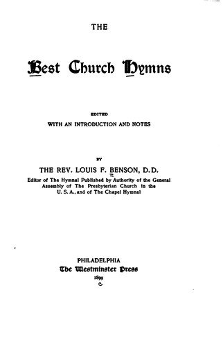 Cover for The Best Church Hymns