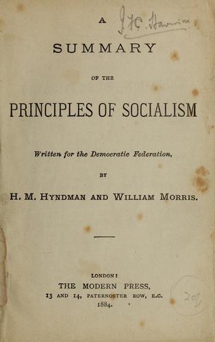 Cover for A summary of the principles of socialism written for the Democratic Federation