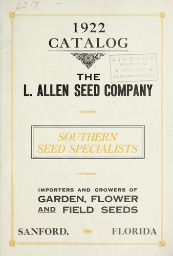 Cover for 1922 catalog