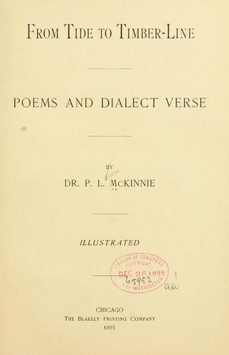 Cover for From tide to timber-line, poems and dialect verse