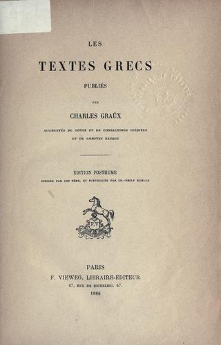 Cover for textes grecs