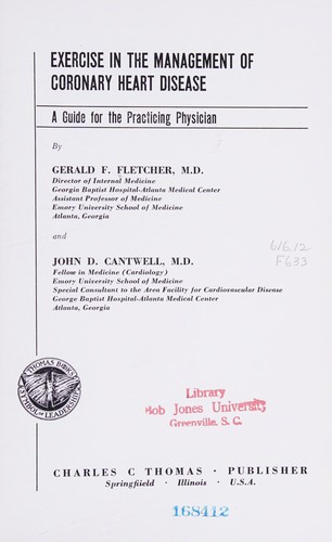 Cover for Exercise in the management of coronary heart disease