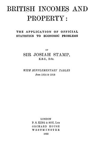 Cover for British incomes and property