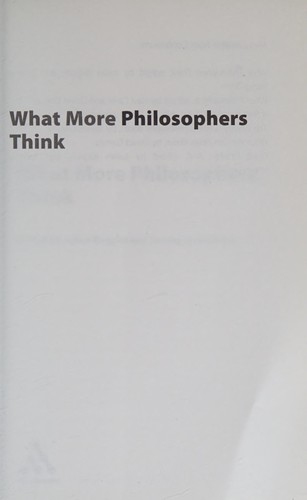 Cover for What More Philosophers Think