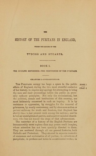 Cover for A History of the Puritans and Pilgrim Fathers