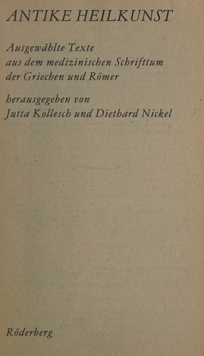Cover for Antike Heilkunst
