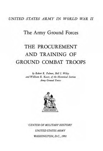 Cover for The Procurement And Training Of Ground Combat Troops