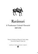 Cover for Rarámuri, a Tarahumara colonial chronicle, 1607-1791
