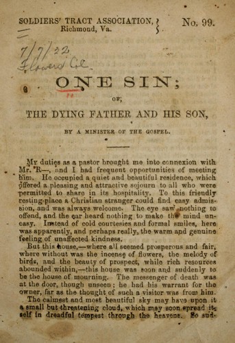 Cover for One sin