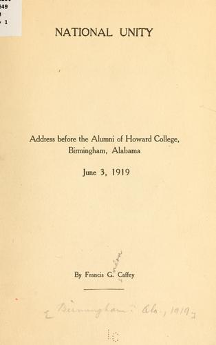 Cover for National unity