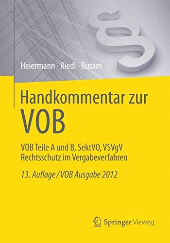 Cover for Handkommentar zur VOB