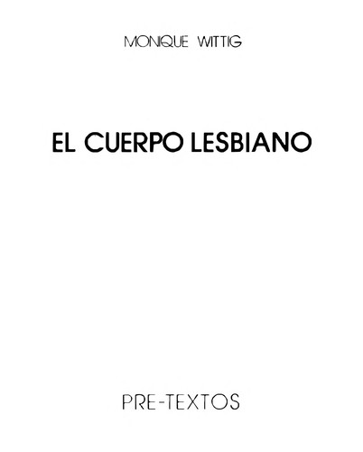 Cover for El cuerpo lesbiano