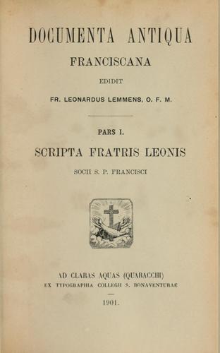 Cover for Documenta antiqua franciscana
