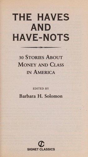 Cover for The haves and have-nots