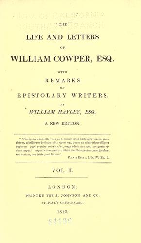 Cover for The life and letters of William Cowper, esq.
