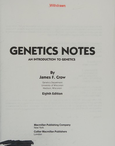 Cover for Genetics notes