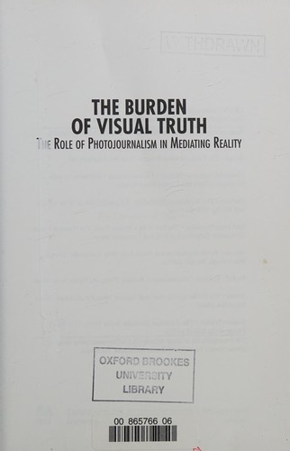 Cover for The burden of visual truth