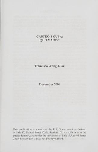 Cover for Castro's Cuba