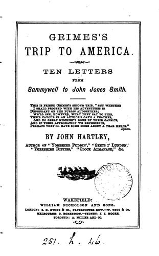 Cover for Grimes's trip to America