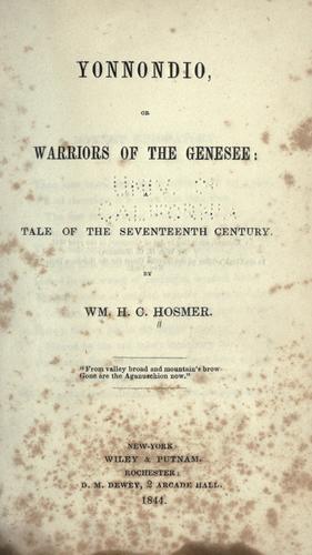 Cover for Yonnondio, or warriors of the Genesee