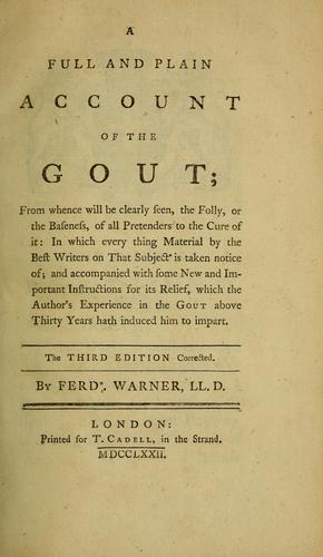 Cover for A full and plain account of the gout