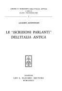Cover for Le " iscrizioni parlanti" dell'Italia antica