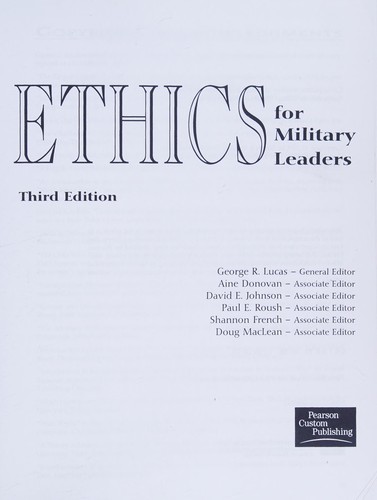 Cover for Ethics for Military Leaders