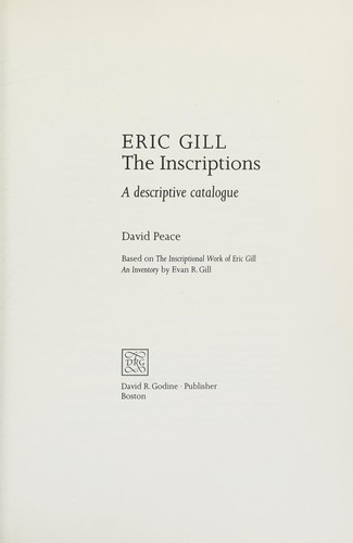 Cover for Eric Gill