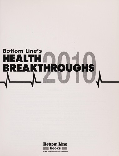 Cover for Bottom Line's health breakthroughs, 2010