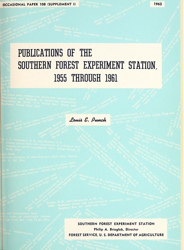 Cover for Publications of the Southern Forest Experiment Station