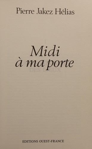 Cover for Midi à ma porte