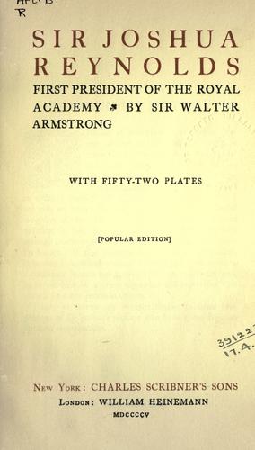 Cover for Sir Joshua Reynolds