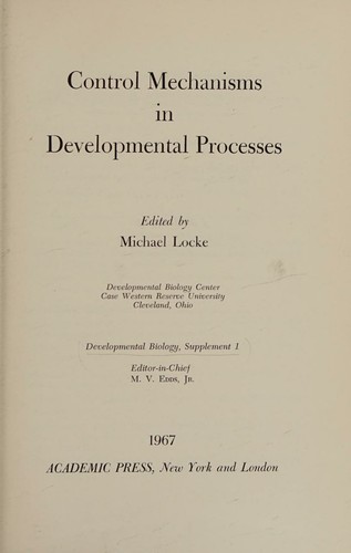 Cover for Control mechanisms in developmental processes