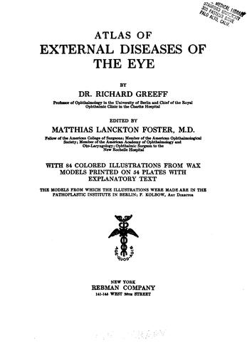 Cover for Atlas of external diseases of the eye