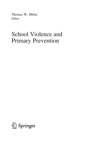 Cover for School violence and primary prevention