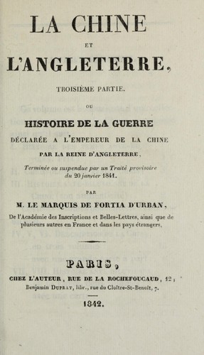 Cover for La Chine et l'Angleterre
