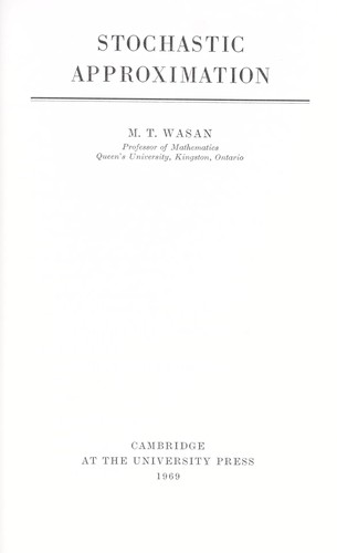 Cover for Stochastic approximation