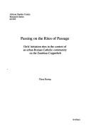 Cover for Passing on the rites of passage