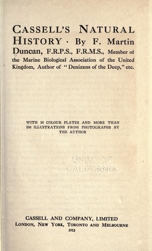 Cover for Cassell's natural history