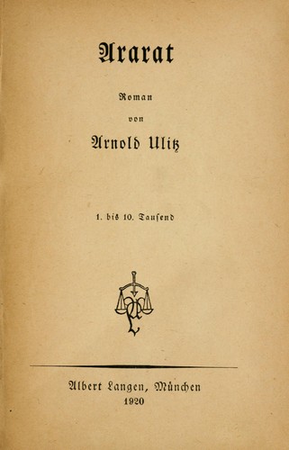 Cover for Ararat