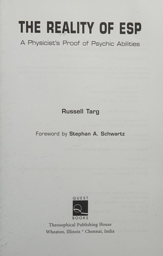 Cover for The reality of ESP
