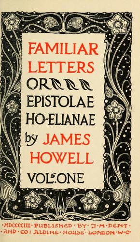 Cover for Familiar letters