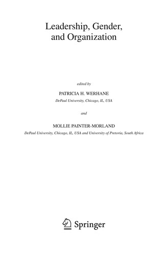 Cover for Leadership, gender, and organization