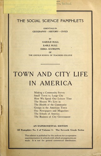 Cover for Town and city life in America ...