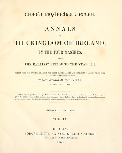 Cover for Annala Rioghachta Eireann.