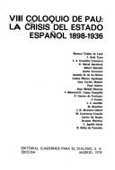 Cover for La crisis del Estado espanol, 1898-1936 (Coleccion ITS)