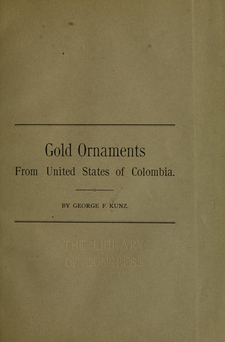 Cover for Gold ornaments from United States of Colombia